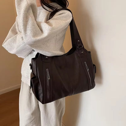 Bolsas de Ombro com Compartimento Interno Macio de Alta Qualidade Cores Contrastantes Bolsas Transversais para Mulheres Bolsas de Mão de Couro PU Modernas