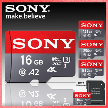 SONY SD Memory Card 128GB 256GB High Speed Micro TF SD 1024GB 512GB A2 U3 V30 Flash Cards For Xiaomi Phone PC Camera