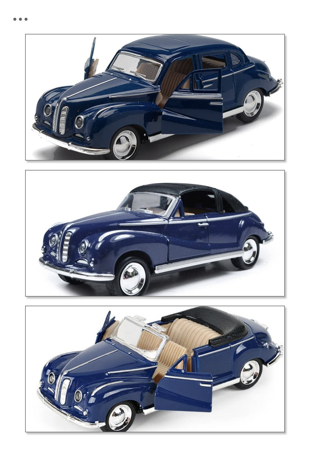 1:32 Alloy Diecast Mustang GT Classic Vintage Car Model Pull Back Car Miniature Vehicle Replica For Collection Gift for Kid