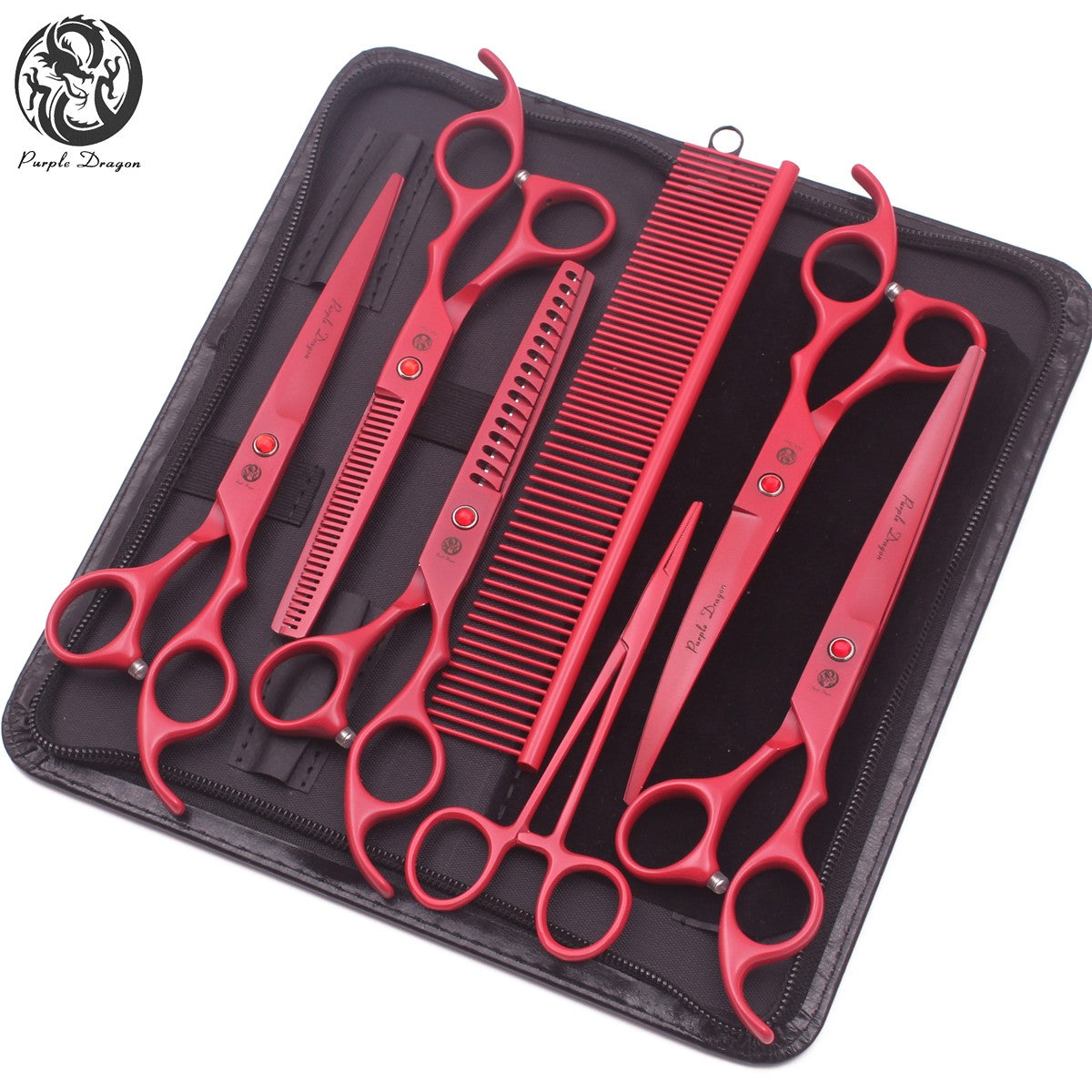 Conjunto de Tesouras para Tosa de Animais de Estimação - Tosa Profissional para Cães e Gatos, Aço Inoxidável, Afiado, Multi-Peças, Cabo Ergonômico, Aparador Durável
