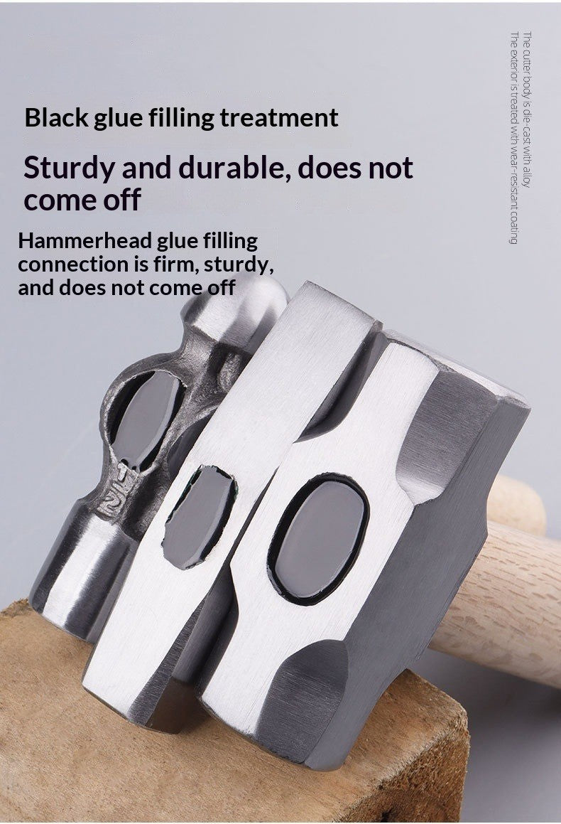 Mini Hammer High Carbon Steel Hammer Solid Wood Short Handle Octagonal or Round Head Hammer Small Manual Hardware Tool