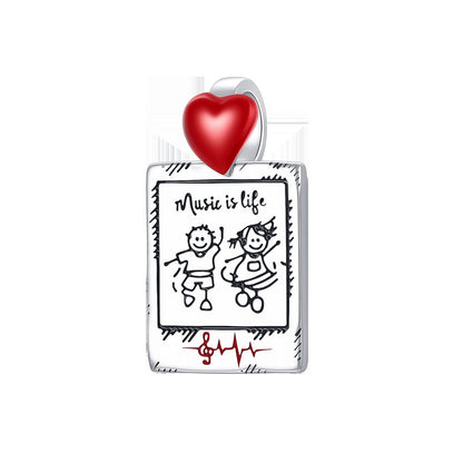 Heart & Organ Charm 925 Sterling Silver Red Rose Skull Dangle Pendant Dark Aesthetic Fit Bangle Bracelet Necklace DIY Jewelry