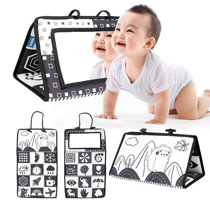 Brinquedos de Espelho para Bebês Recém-Nascidos com Contraste Alto Preto e Branco para Tempo de Barriga, Desenvolvimento Montessori, Atividade de Engatinhar e Brinquedo Sensorial