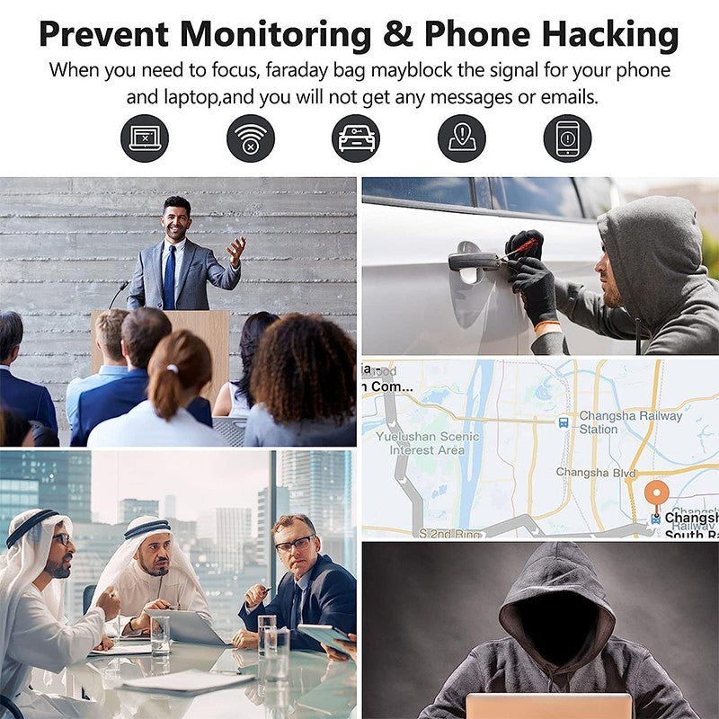 Car key Signal Shielding Bag Waterproof Fireproof RFID Blocking Pouch Car Key Faraday Bag RF Signal Blocker Mobile Phone Case