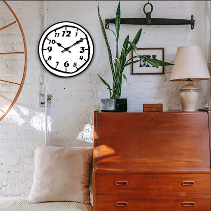 1pc wooden wall clock, modern simple Arabic art digital design wall clock, home mute clock, for living room bedroom, room decora