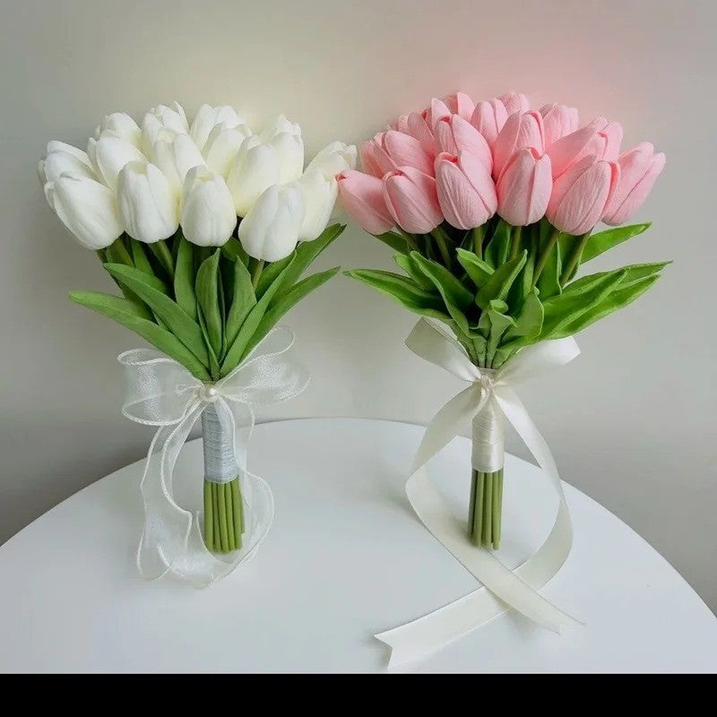 5-30Pcs Premium Tulip Artificial Flowers, Real Touch Tulip Bouquet, Decorative for Wedding Home Party Christmas Candy Birthday