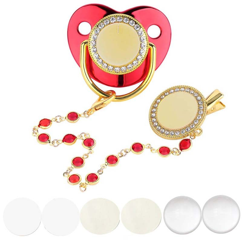 New Blank Baby Pacifier Clip Holder Set Personalized Newborn Dummy BPA Free Luxury Silicone Infant Teether Baby Soother