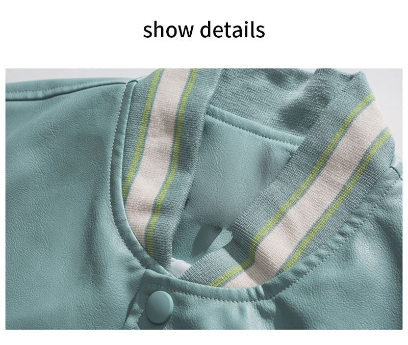 PU Leather Varsity Bomber Jacket Embroidery Pilot Baseball Jacket Men Hip-Hop Streetwear Women 2024 New Harajuku Loose Coats