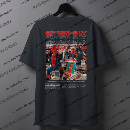 Summer New Cartoon Spider-Man & Spider Ghost Printed Couples T-shirt For Men Women Short Sleeve Cotton Tees Casual Fashion Tops