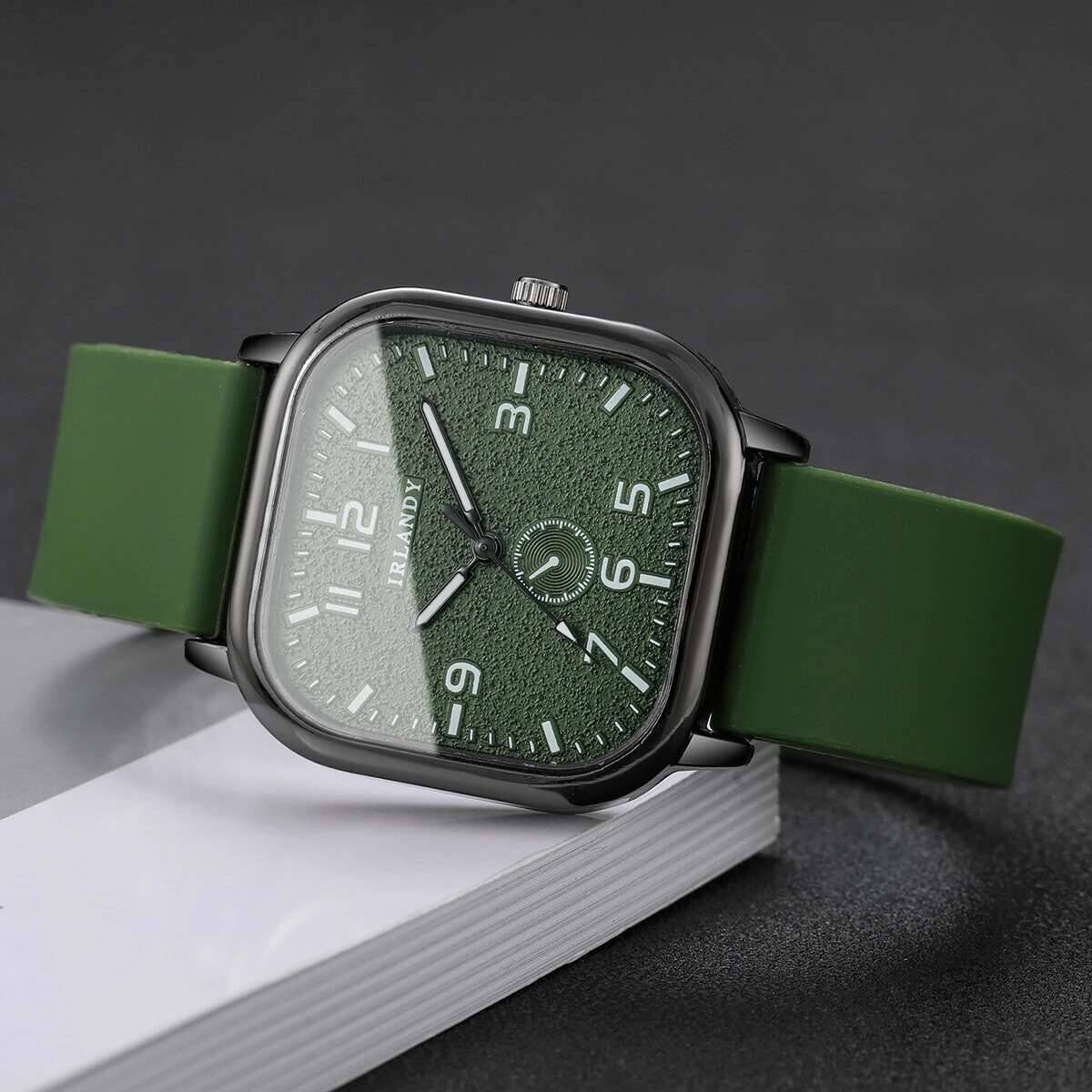 1/2/3PCS Fashion Square Women Watches Casual Silicone Strap Quartz Watches Sports Wristwatch For Men Women Students?Without Box?