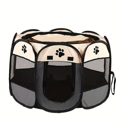 Tenda dobrável para animais de estimação, octogonal, impermeável e resistente a arranhões, feita de tecido Oxford, para gatos, ninho e canil