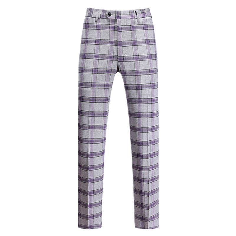 Gray-Purple Men's Striped Suit Pants, Fashion Slim Trousers, Wedding Party Dress Pant, Red Pantalones Hombre, Asia Sizes M-6XL.
