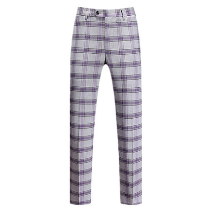Gray-Purple Men's Striped Suit Pants, Fashion Slim Trousers, Wedding Party Dress Pant, Red Pantalones Hombre, Asia Sizes M-6XL.