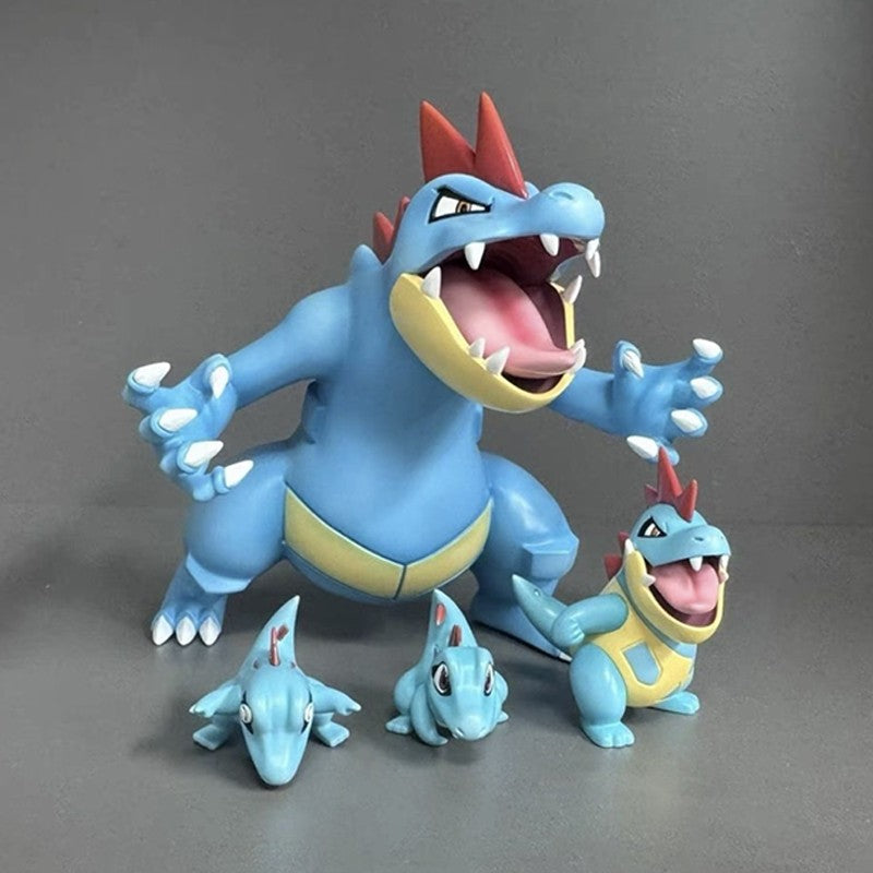 Desenho Animado Anime P0kemon Totodile Croconaw Feraligatr Boneco de Ação Modelo de Estátua de Mesa Brinquedo de Presente
