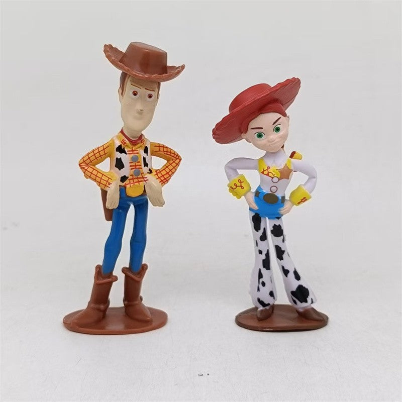 Hot 10pcs/set Movie Cartoon Toy Story 5 Jessie Woody Buzz Lightyear Forky Lilypad Smarty Pants Action Figure Model Toys Gifts