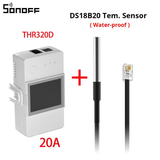 SONOFF TH Elite 16A 20A Wifi Interruptor Inteligente de Monitoramento de Temperatura e Umidade THS01 DS18b20 Sensor Casa Inteligente Via eWelink Alexa