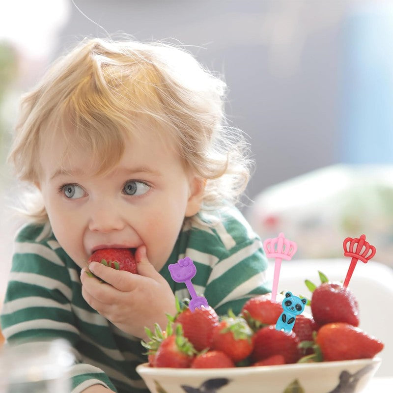 Garfo de Frutas Mini de 48-104 Peças Para Crianças Garfos Fofos de Lanche Palitos de Dente Acessórios de Caixa de Bento Divisórias de Silicone Para Lancheira