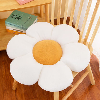 Flower Cushion Girly Room Decor Sunflower Pillow Bay Window Pink Flower Setting for Kids Bedroom Seat Pillow