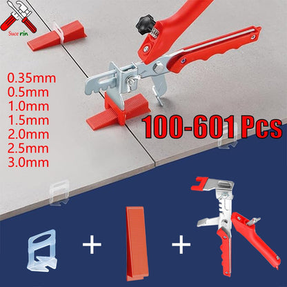 Conjunto Profissional de Niveladores de Cerâmica de Parede e Chão, Clips, Cunha, Alicate e Espaçadores para Assentamento de Azulejos e Ferramentas de Construção