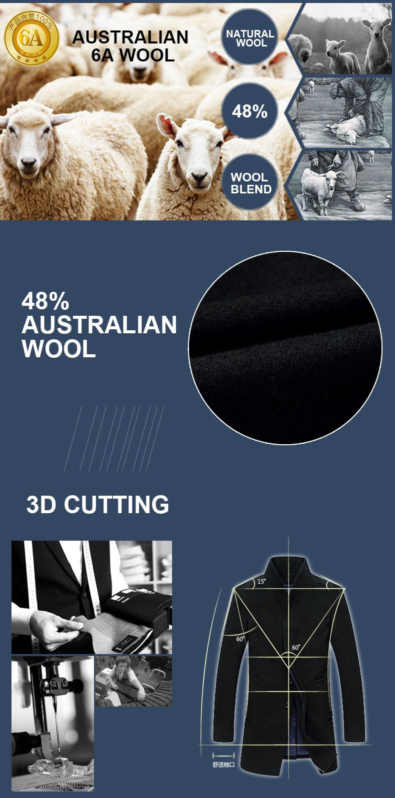 Oversized Men's Wool Overcoat 5XL High Quality Business Casual Winter Jacket Coat Men Clothing Woolen Coats A2F6009