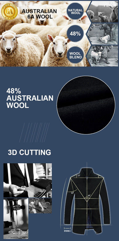 Oversized Men's Wool Overcoat 5XL High Quality Business Casual Winter Jacket Coat Men Clothing Woolen Coats A2F6009