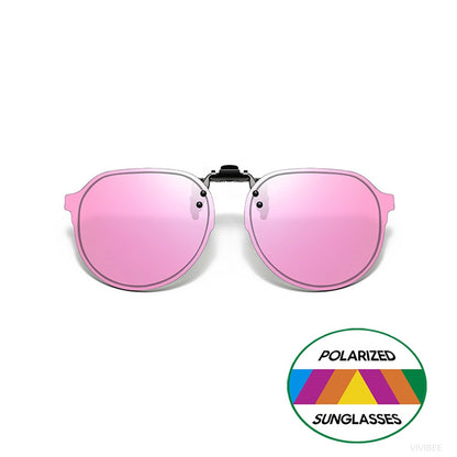 VIVIBEE Flip Up Clip on Sunglasses Polarized Men Driving Women Fishing UV400 Night Vision Sun Glasses Clips Universal Goggles