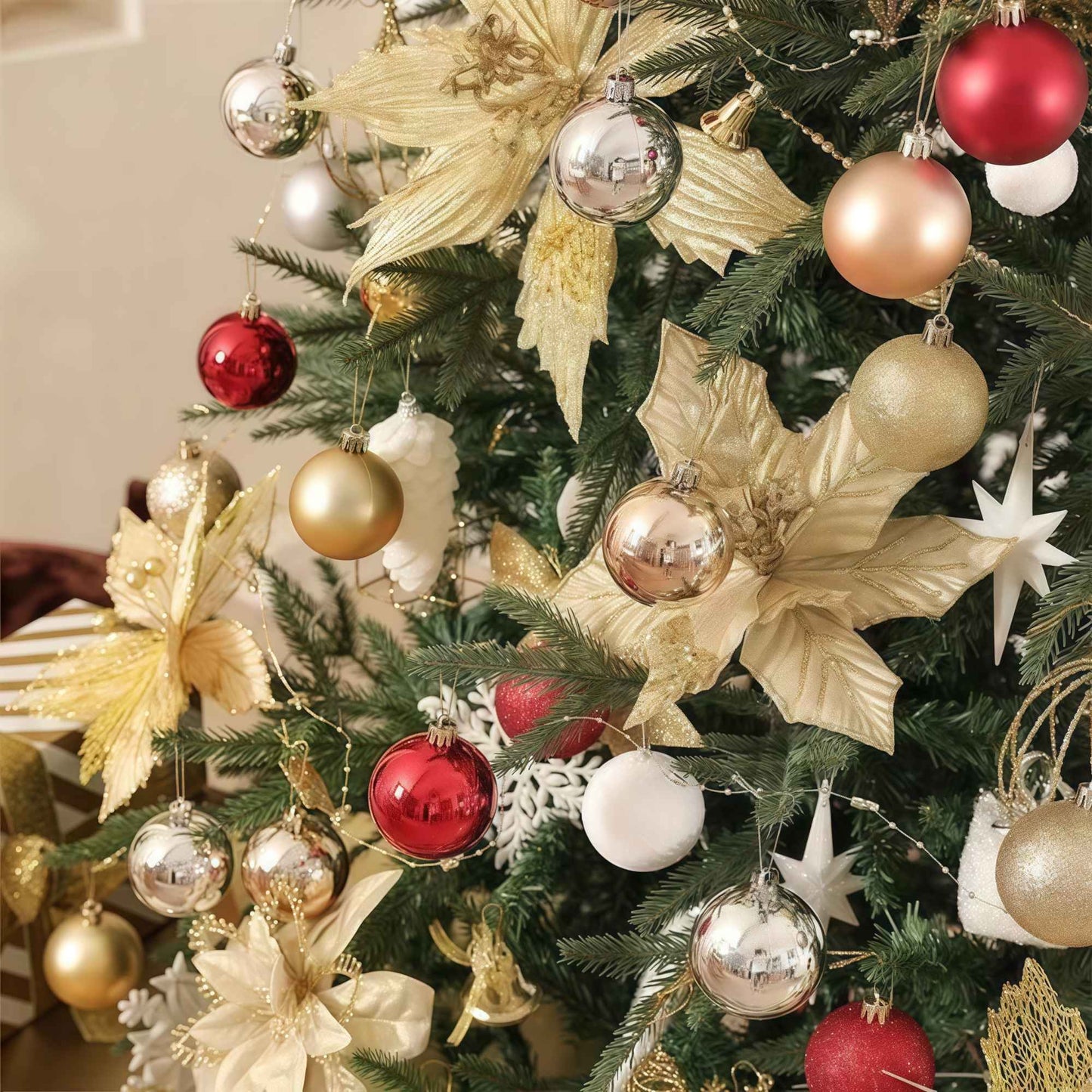 3/4cm Christmas Ball Hanging Christmas Tree Ornament for Home Indoor Decor New Year 2026 Navidad DIY Christmas Decoration Gifts