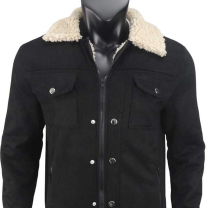 Autumn Winter Men Jacket Lapel Single-Breasted Mid-Length Coat Windproof Jacket Suede Multi Pockets Outerwear Men Clothing