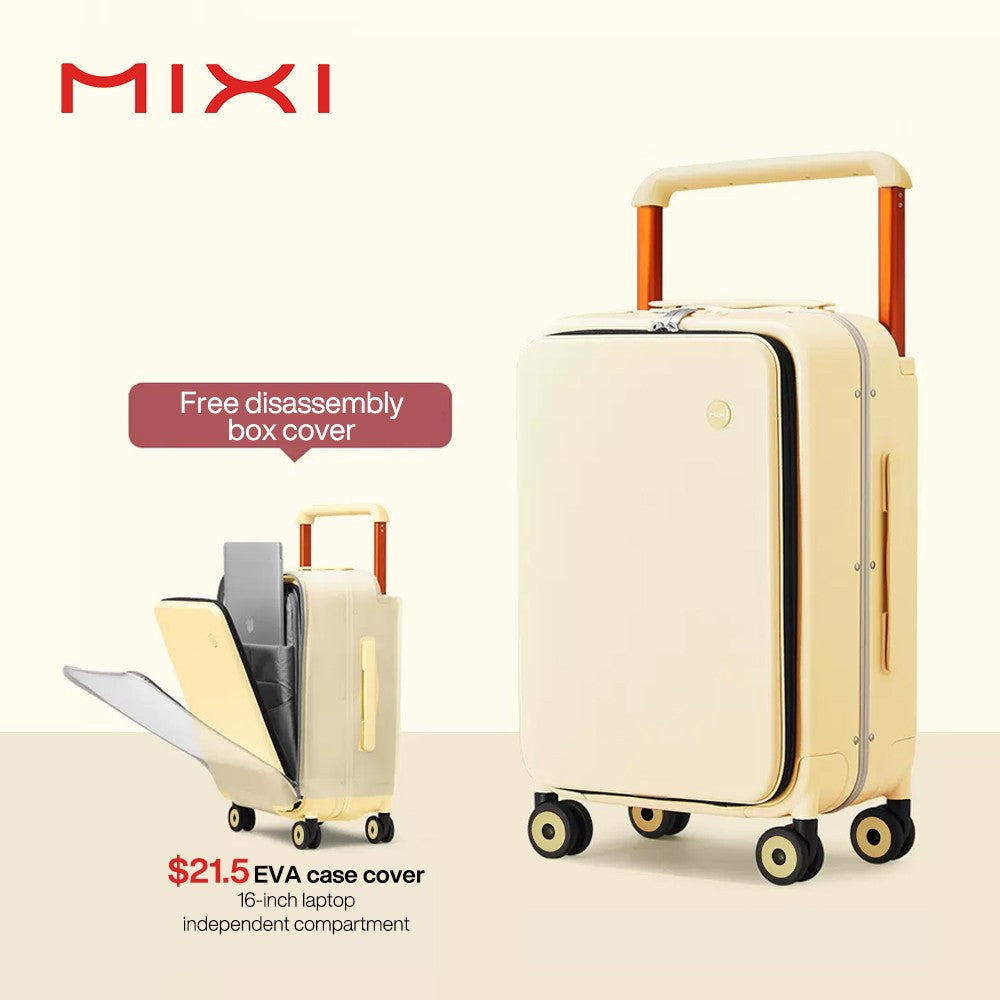 Mixi Novo Design Mala de Viagem com Alça Larga Masculina Bagagem de Mão Feminina com Rodinhas 20 Polegadas de Bordo PC Estrutura de Alumínio M9275