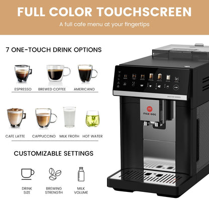 Máquina de Café Expresso Automática Mcilpoog M3 – Espumador e Reservatório de Leite Integrados, 7 Variedades de Café, Tela Sensível ao Toque