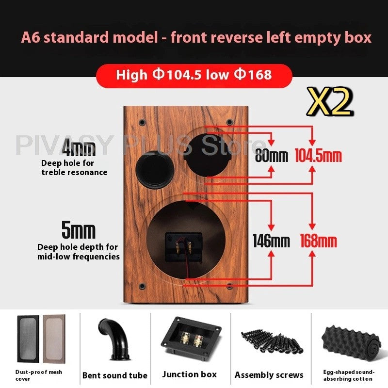 6.5 Inch Speaker Cabinet 18mm MDF Empty Sound Box DIY Enclosure Front Rear Port Speaker Accessories For Home Theater DJ Studio