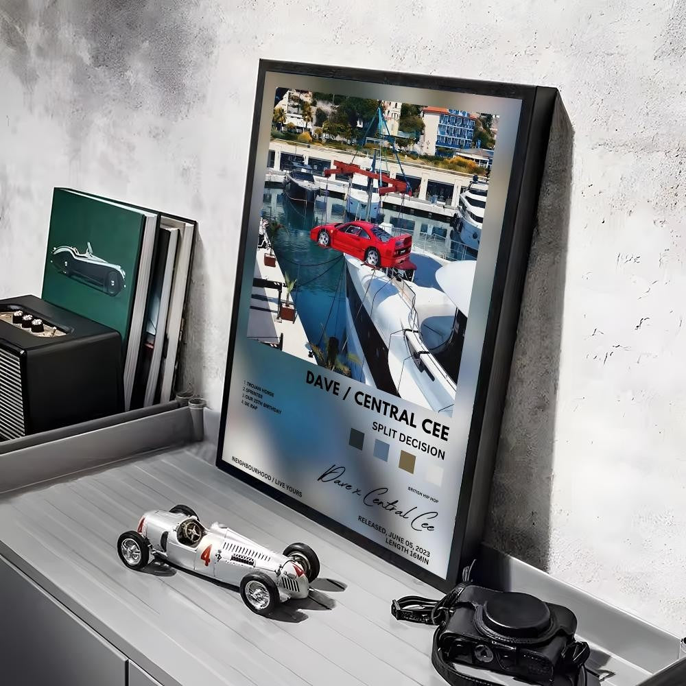 Rap D_Dave Album Painting Calligraphy Linen Canvas Poster Wall Prints for Living Room Bedroom Office Home Decoration