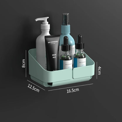 Rack de Conveniência para Banheiro Cozinha Prateleira Organizador de Maquiagem Cosméticos Shampoo Rack Prateleira de Chuveiro de Parede para Temperos Sem Perfuração