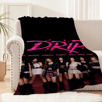 Kpop Girl B-Babymonster Drip Blanket Soft Plush Nap Sofa rug for Living Room Warm Office Bedroom Birthday Home Travel Kid Gifts