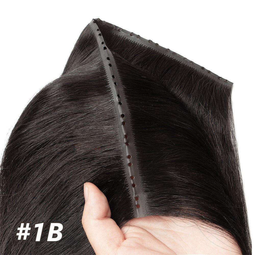 Extensões de cabelo humano Butterfly Twin Tabs Invisible Weft Trama Invisível Fita Plana PU Buraco Invisível Cabelo Humano Real de 25cm Sem Cola 40-50g