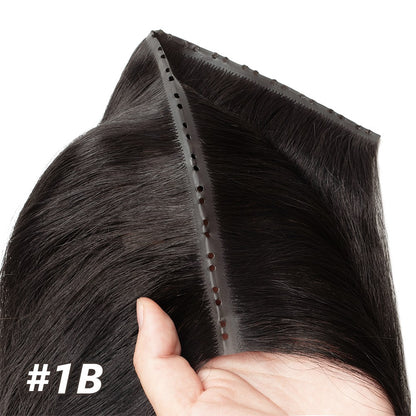 Extensões de cabelo humano Butterfly Twin Tabs Invisible Weft Trama Invisível Fita Plana PU Buraco Invisível Cabelo Humano Real de 25cm Sem Cola 40-50g