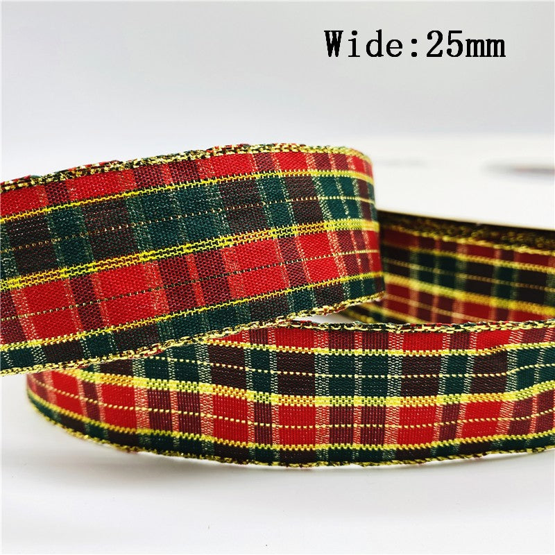 5yards/Lot 10mm 25mm Plaid Ribbon Christmas Decor Ribbon For Handmade Design Christmas Decoration DIY Gift Wrapping