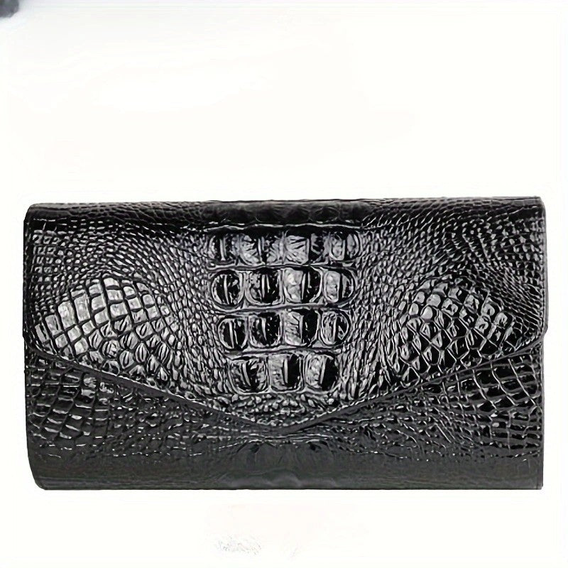 Women's stylish clutch bag Large capacity crocodile print crossbody shoulder bag