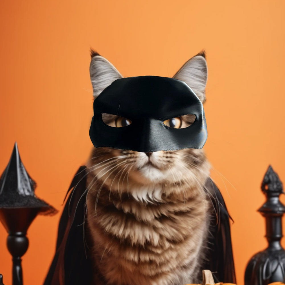Máscara Bat Cat Avenger Máscara Criativa de Gato para o Rosto Meio Rosto Máscara Decorativa de Gato Máscara de Animal de Estimação de Meio Rosto para Cosplay de Halloween
