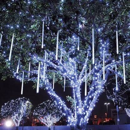 30/50cm 8 Tubes Meteor Shower Rain LED String Lights Christmas Tree Decorations Street Garland for Decor Noel New Year Navidad