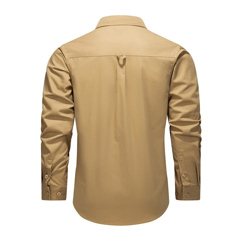 Men Outdoor Multi Pockets Long Sleeved Cargo Shirts High Quality Man Cotton Loose Shirts New Spring  Male Casual Shirts Size 5XL