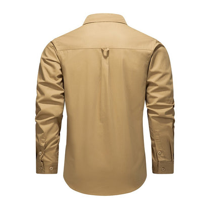 Men Outdoor Multi Pockets Long Sleeved Cargo Shirts High Quality Man Cotton Loose Shirts New Spring  Male Casual Shirts Size 5XL