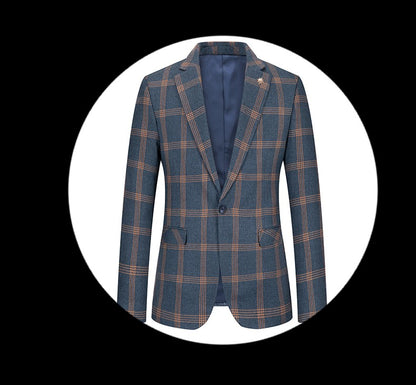 Men's Spring Autumn Wedding Suit 2024 Three-Piece Set Slim Fit Checkered British Style with Waistcoat And Trousers