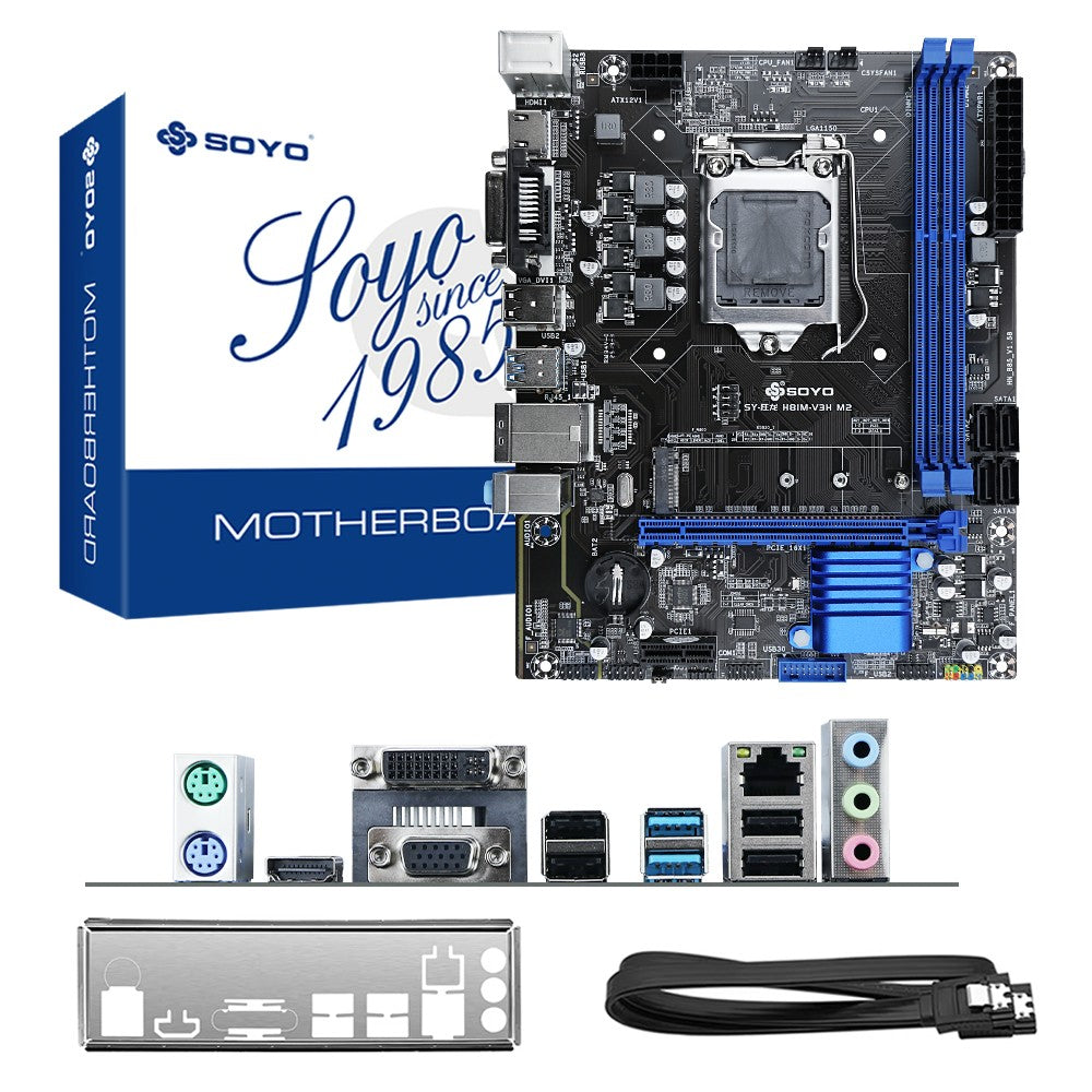 Placa-mãe SOYO H81M Gaming Dual Channel DDR3 M.2 NVME PCIEx16 HDMI VGA Interface LGA 1150 Suporta CPU Intel Core de 4ª Geração