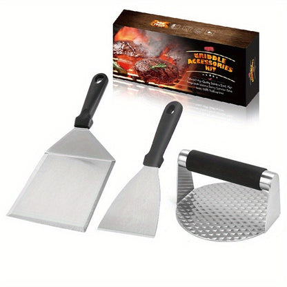 Stainless Steel Griddle Accessories Set, Outdoor Barbecue Tools includes/Kitchen/Outdoor Barbecue & Camping/Party/Events/Holiday