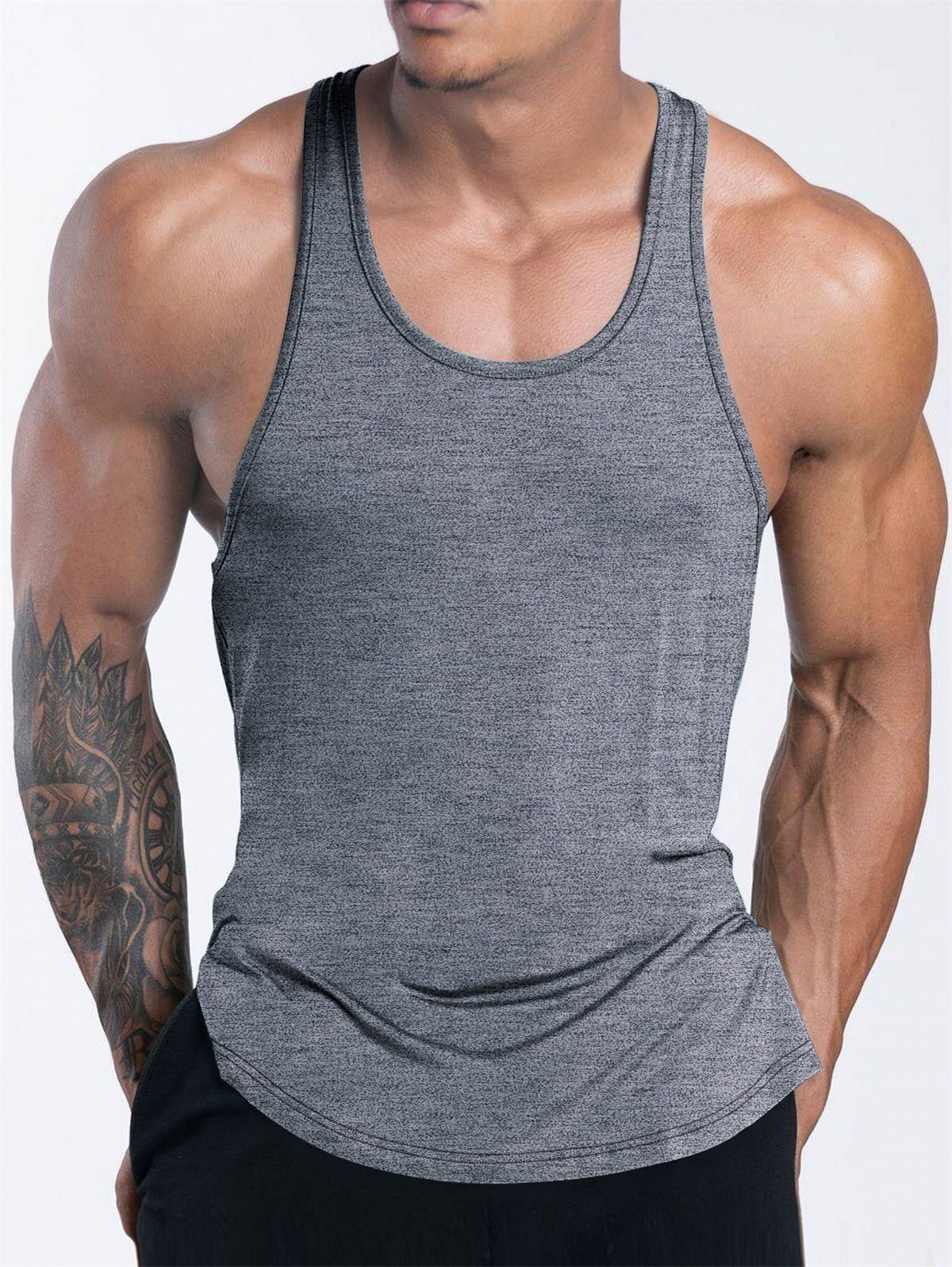 Quick Dry Bodybuilding Tank Top Men Gym Fitness Sport Sleeveless Shirt Male Casual Skinny Stringer Singlet Vest Workout Clothing