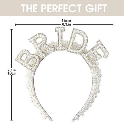 Bride to be Pearl crown Headband Bach Bachelorette hen Party Bridal Shower wedding engagement rehearsal dinner Decoration Gift