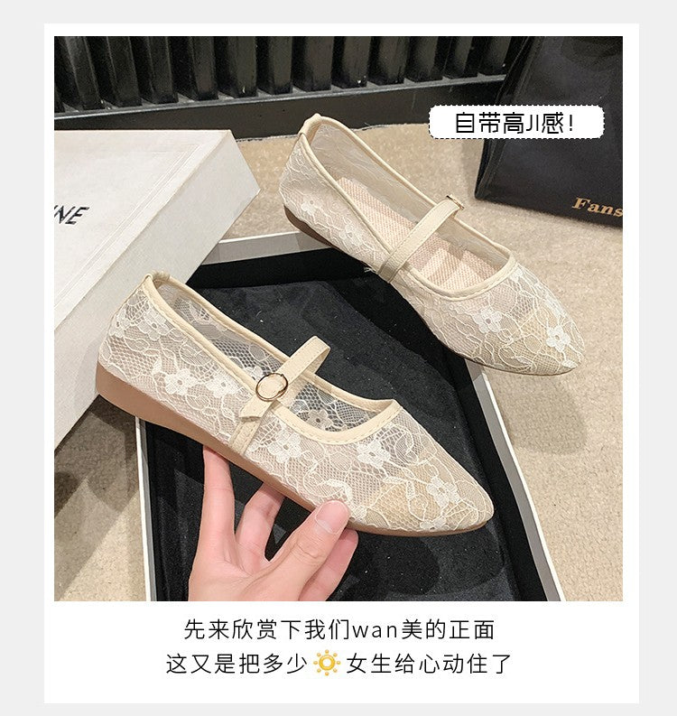 2024 New Women Flats Shoes Summer Ballet Flats Fashion Bow Women Shoes Slip on Sweet Hollow Flat Shoes Female Zapatos De Mujer