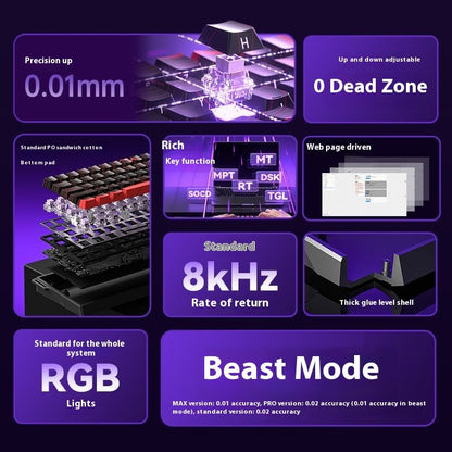 Teclado mecânico AULA WIN60 WIN68 HE MAX switch magnético 8k de polling rate RGB zona morta 0 teclado de jogos personalizável para e-sports