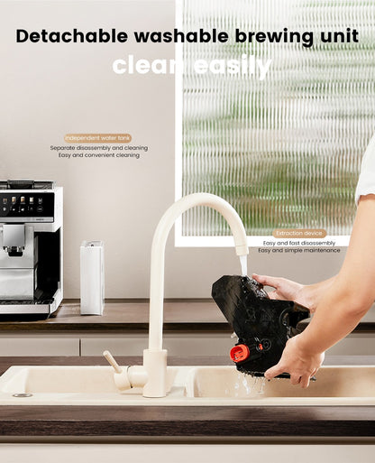 Máquina de Café Expresso Automática Mcilpoog M3 – Espumador e Reservatório de Leite Integrados, 7 Variedades de Café, Tela Sensível ao Toque